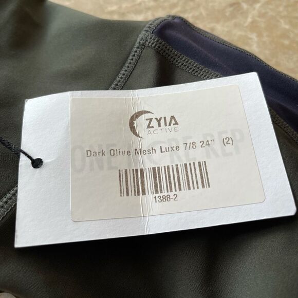 ZYIA active dark olive mesh luxe 7/8 24” size 2 - Picture 5 of 10